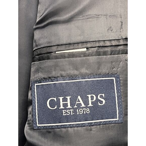 Chaps Sport Coat Mens Size 44L Silk Wool Two Button Single Vented Gray Blue - Picture 4 of 11